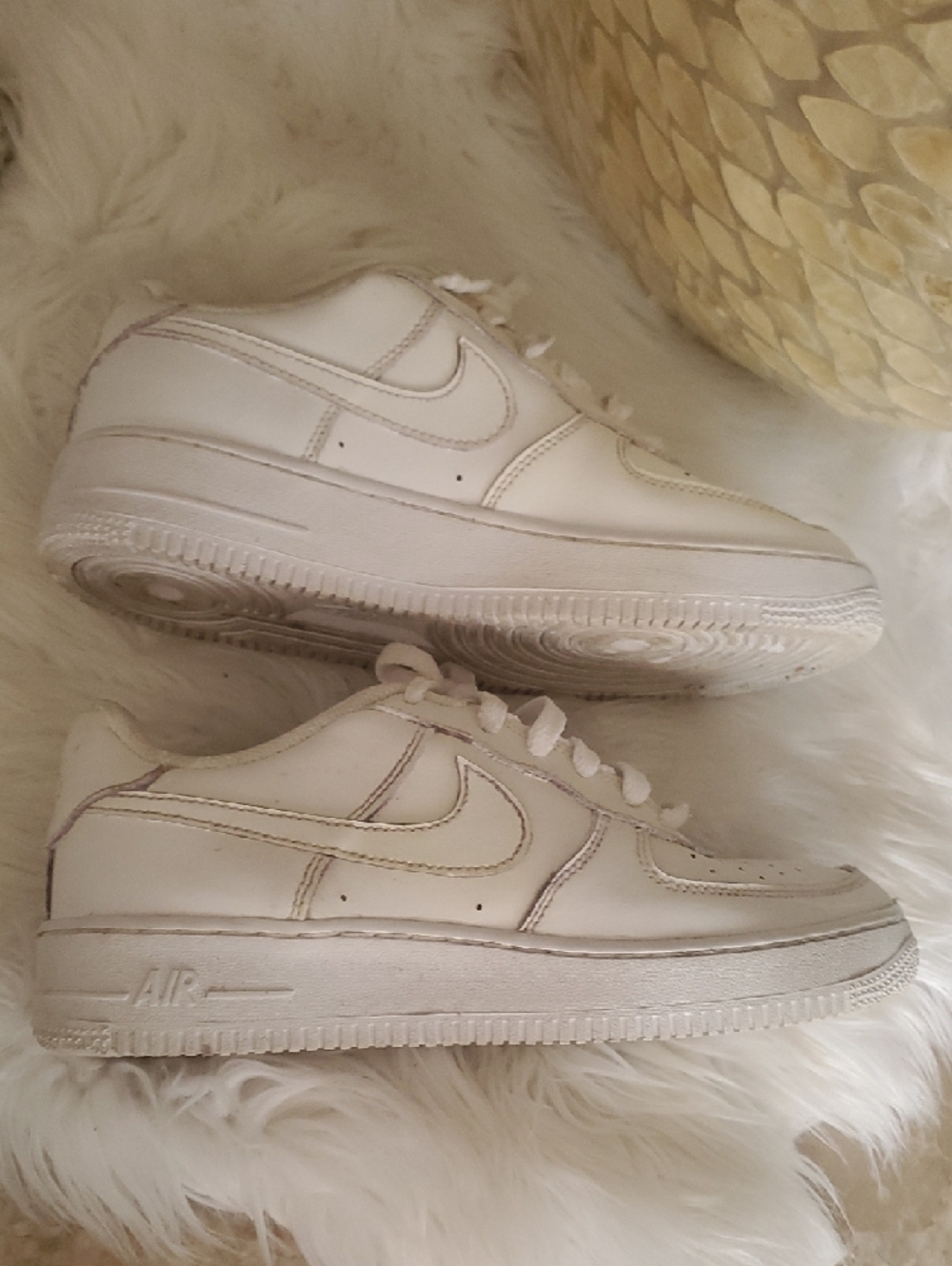 Nike White AF 1 Men's Athletic Sneakers Size 7Y. - Picture 7 of 14